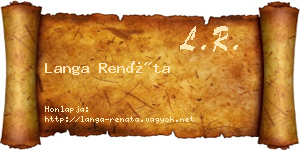 Langa Renáta névjegykártya